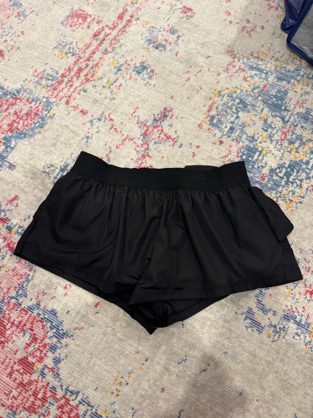Black Women's Ruffle Athletic Shorts